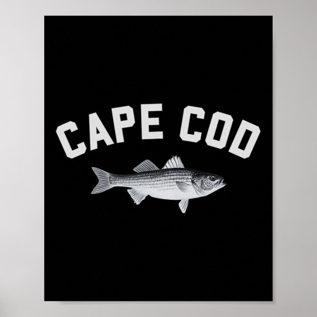 Affiche Conception de pêche amusante Byss rayée Cape Cod S (Devant)