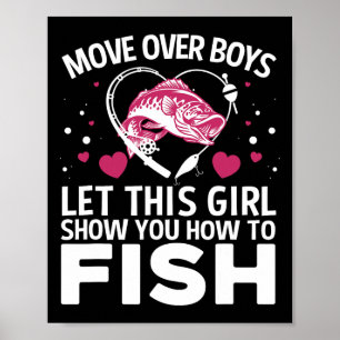 Affiche Conception de pêche drôle pour filles femmes pêche