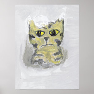 Affiche Conception de peinture folklorique de chats de nei