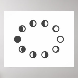 Affiche Conception de phases de lune pour