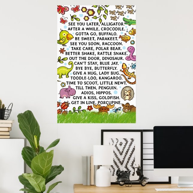 Affiche Conception de phrases fantaisistes pour enfants (Bureau à domicile)