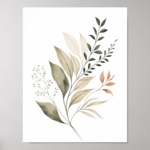 Affiche Conception de plante biologique vert sauge