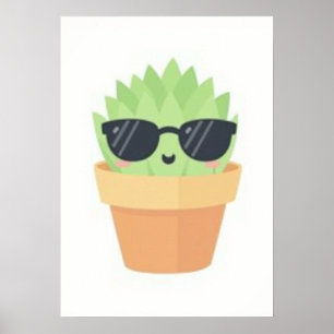 Affiche Conception de plante grasse parent kawaii Jardin i
