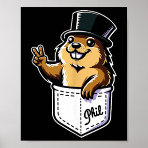 Affiche Conception de poche de jour de marmotte mignonne d
