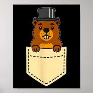 Affiche Conception de poche pour le jour de la marmotte de
