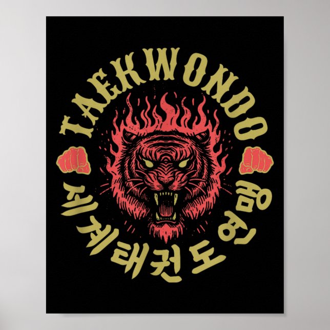 Affiche Conception de poing de Taekwondo de Tigre coréen C (Devant)