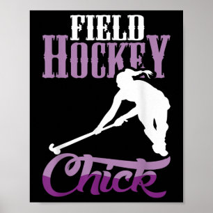 Affiche Conception de poulette de hockey sur gazon pour le