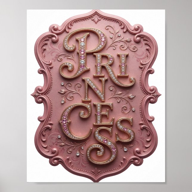 Affiche Conception de PRINCESSE en or élégante (Devant)