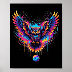 Affiche Conception de projection de peinture d'art de hibo