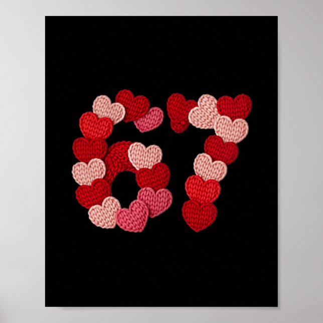 Affiche Conception de pull à 67 cœurs pour l'amour de la S (Devant)