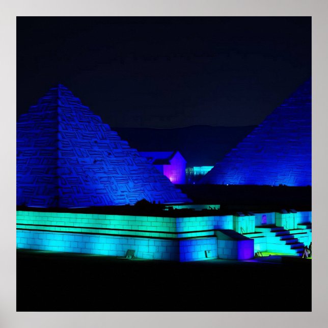 Affiche Conception de pyramides bleues  (Devant)