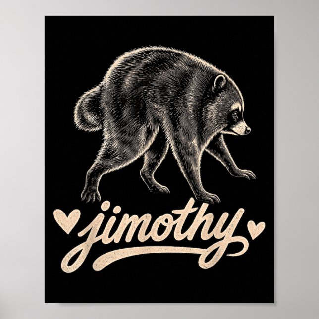 Affiche Conception de Raton Laveur Jimothy Mème (Devant)