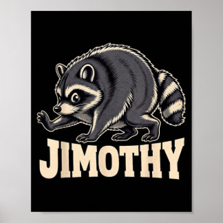 Affiche Conception de Raton Laveur Jimothy Rétro 80s