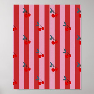 Affiche Conception de rayures rouges et roses avec carte a