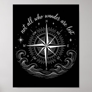 Affiche Conception de rose des vents nautique avec inspira