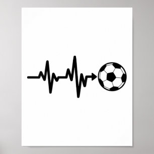 Affiche Conception de rythme cardiaque de football