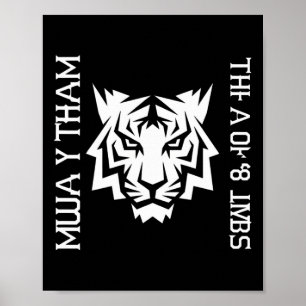 Affiche Conception de S Muay Thai Tiger Art des 8 membres