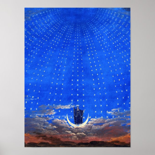 Affiche Conception de scène pour l'opéra de Mozart, Flûte  (Devant)