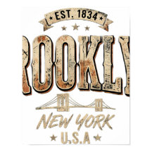 Conception de script doré orné de Brooklyn New Yor