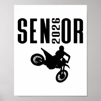 Affiche Conception de silhouette de motocross senior 2026