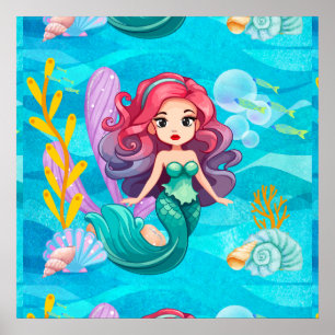 Affiche Conception de sirène mystique