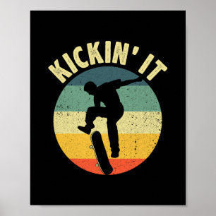 Affiche Conception de skateboard vintage pour garçons fill