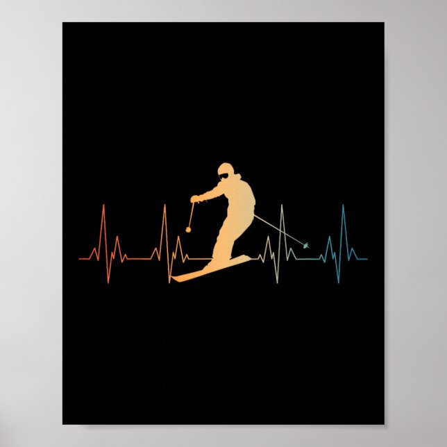 Affiche Conception de ski drôle pour hommes femmes amateur (Devant)