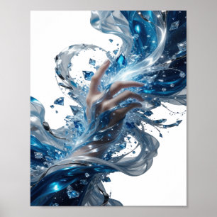 Affiche Conception de slogan argentée Edgy WATER MAGIC