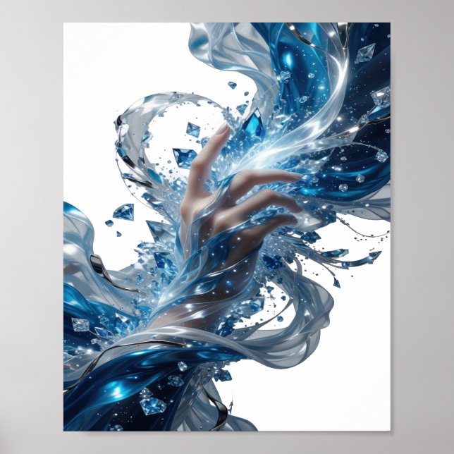 Affiche Conception de slogan argentée Edgy WATER MAGIC (Devant)