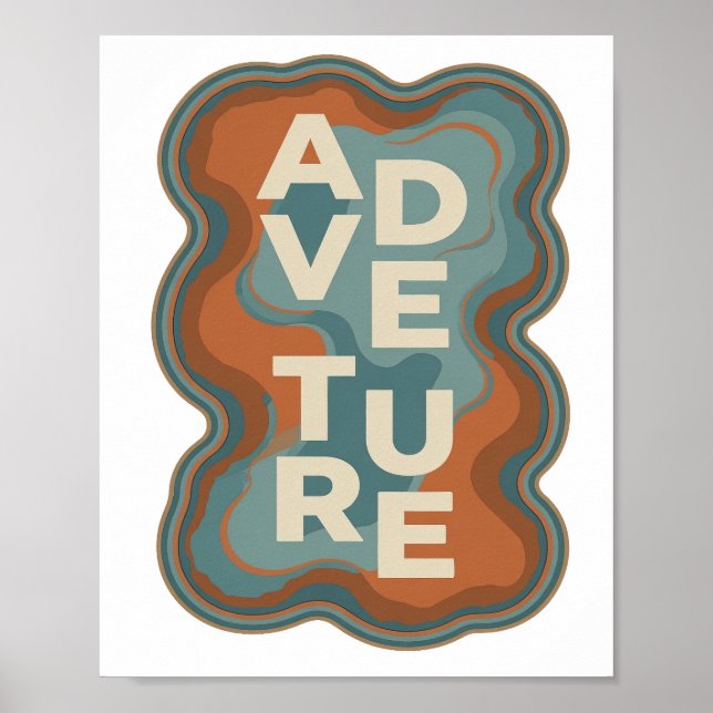Affiche Conception de slogan aventure orange artistique (Devant)
