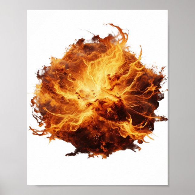 Affiche Conception de slogan Balle de FEU argentée vibrant (Devant)