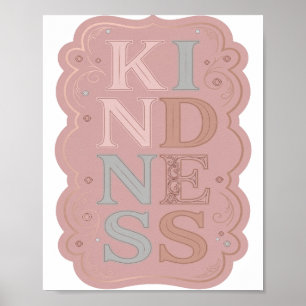 Affiche Conception de slogan de gentillesse gris spirituel