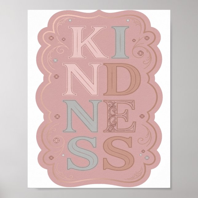 Affiche Conception de slogan de gentillesse gris spirituel (Devant)