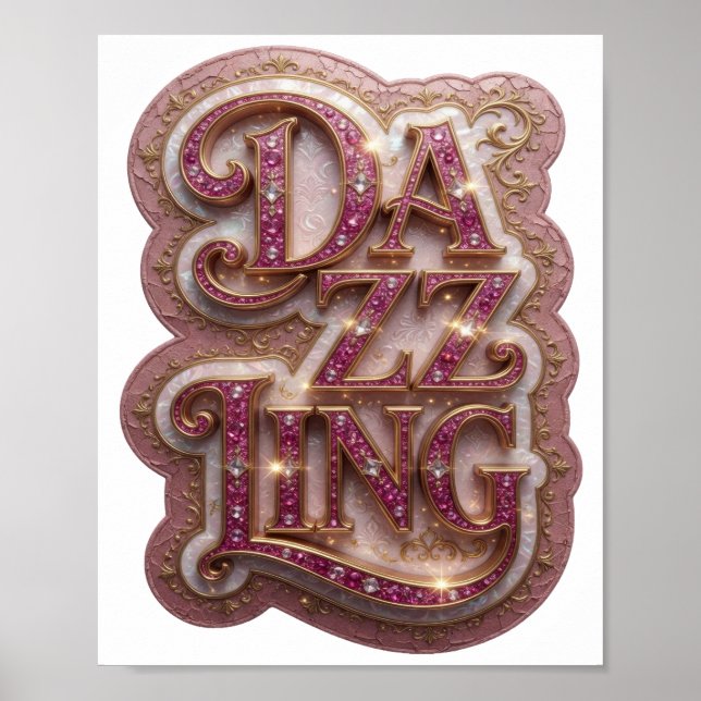 Affiche Conception de slogan doré brillant Fresh (Devant)