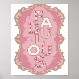 Affiche Conception de slogan FABULEUX rose moderne