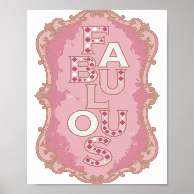 Affiche Conception de slogan FABULEUX rose moderne (Devant)