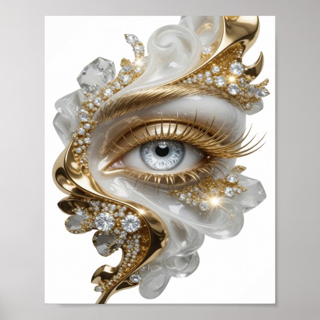 Affiche Conception de slogan GOLDEN EYE Catchy Gold (Devant)