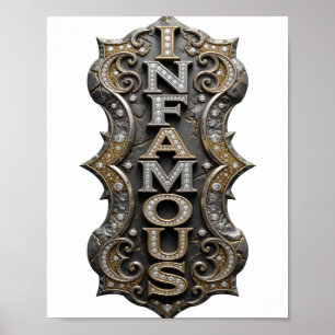 Affiche Conception de slogan INFÂME Or Croquant