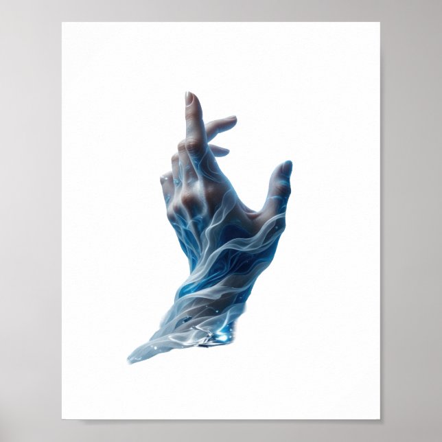 Affiche Conception de slogan WATER MAGIC argentée accroche (Devant)