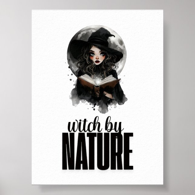 Affiche Conception de sorcière gothique pleine lune nature (Devant)