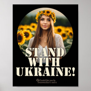 Affiche Conception de soutien à l'Ukraine Fille Champ Tour