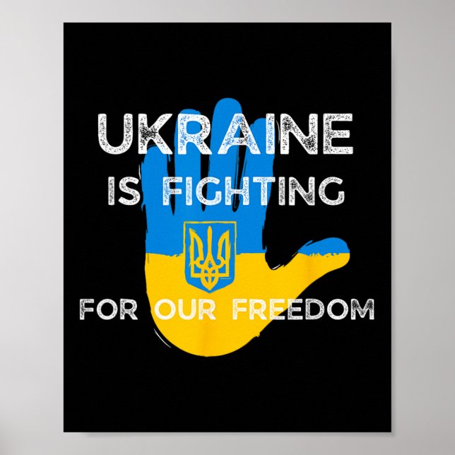 Affiche Conception de soutien du drapeau ukrainien Ukraine (Devant)