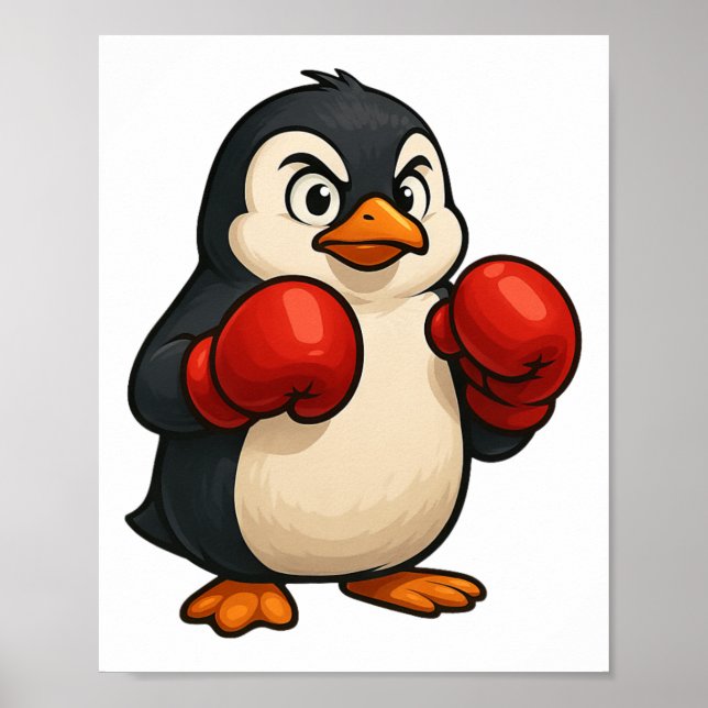 Affiche Conception de sport de boxeur de manchot de dessin (Devant)