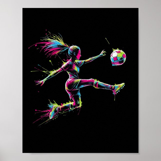 Affiche Conception de sport d'éclaboussure d'art de footba (Devant)