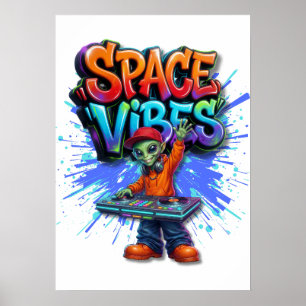 Affiche Conception de streetwear Musique DJ Alien Vibes de