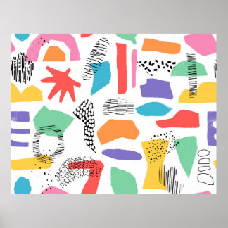 Affiche Conception de surface dessinée à la main. Memphis