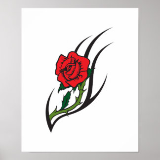 Affiche Conception de tatouage rose