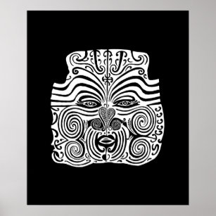 Affiche Conception de tatouage tribal - Nouvelle-Zélande M