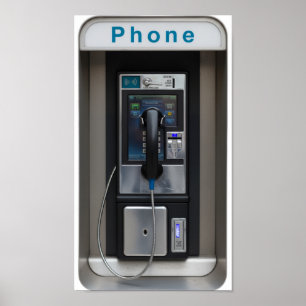 Affiche Conception de téléphone public rétro, Art de cabin