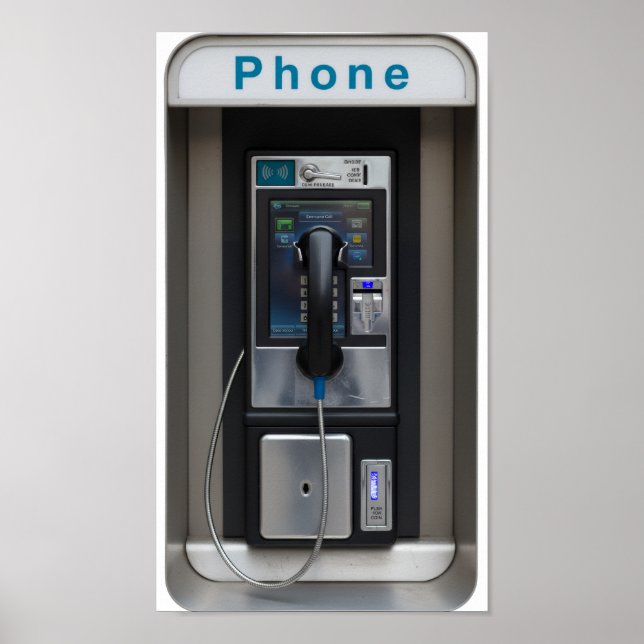 Affiche Conception de téléphone public rétro, Art de cabin (Devant)